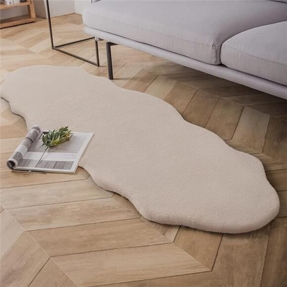 Ultra Soft Fluffy Faux Fur Sheepskin Area Rug Modern 2x6 Living Room Fur Runner - Picture 7 of 7